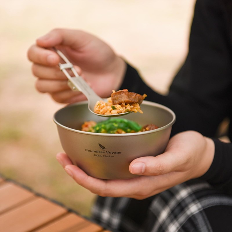 Boundless Voyage Ti1110T Titanium Bowl Plate, Plates, Camping, Dishes, Unbreakable,