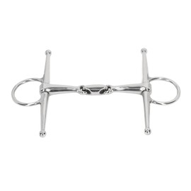 TOPINCN Horse Snaffle Chew Stainless Steel Training Bit 135mm Horse Mouth Bit Stainless Steel Horse Cheek Snaffle for Cultivation Outdoor Gift