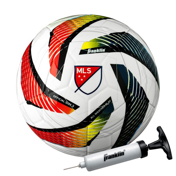 Franklin Sports MLS Tornado Kids Soccer Ball - Size 4 Youth Soccer Ball - Soft Cover - Great for Kids and Toddlers - Air Pump Included