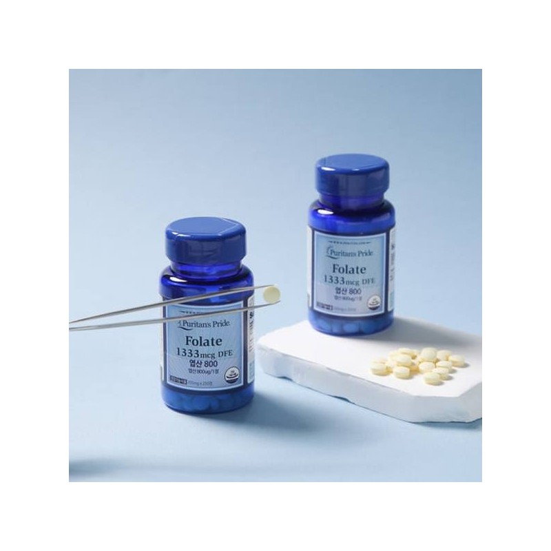 Puritan's Pride 엽산 800 (250정/8개월) Folic Acid 800 (250 Tablets/8