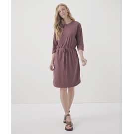 Pact Organic Cotton Women's Relaxed Tie Waist Dress Mauve