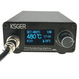KSGER T12 Soldering Station STM32 OLED V2.1S T12 Iron Tips Sting FX9501 Handle Temperature Controller Welding Tools FX9501 Handle Electric DIY Kits Aluminum Alloy Case 110-240V