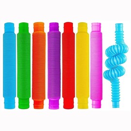 Lotsdonxia 8-Piece Sensory Fidget Tube Set Fun and Engagement Colourful Interactive Tubes for Stress Relief Creative Play (Random Color)
