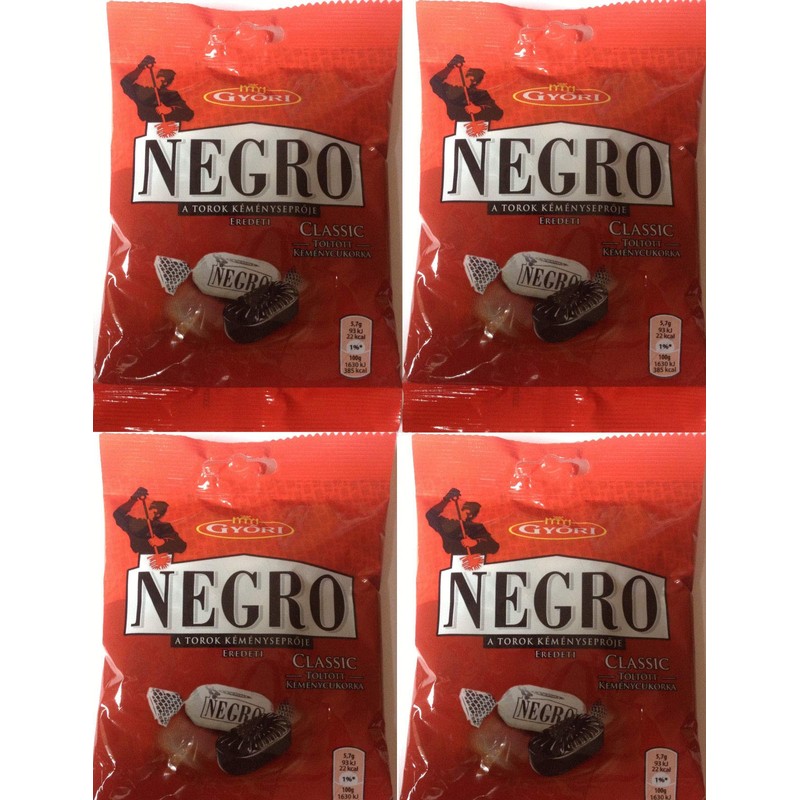 Negro Classic Hard Candy Throat Lozenge Hungarian 4 pack 4