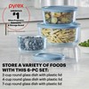Pyrex Colors Tinted (6-PC Medium) Small/Medium Round Food Storage Container