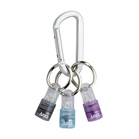 ANEX AQH-S2 Bit Holder, Quick Type, Carabiner Included, Set of 3 (Blue/Black/Purple)
