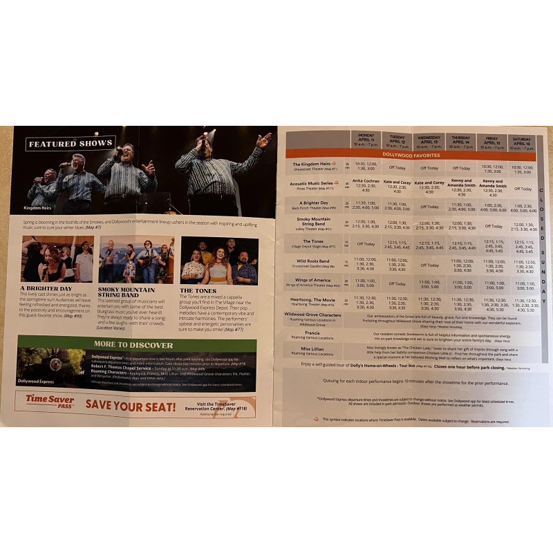 Dollywood map 2022 (Easter)