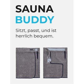 Sowel® Sauna Kilt for Men, Sauna Towel, Sauna Sheet made of 100% Organic Cotton, 60 x 140 cm, Grey/Navy