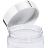6 oz Clear PET Plastic Jar with Silver Metal Overshell