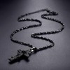 Prosteel Mens Black Cross Chain Necklaces Pendant Snake For Women