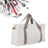 Canvas Tool Bag with Wide Mouth, Grey, Waterproof Storage Handbag