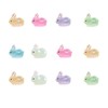 Renmin 12Pcs Luminescent Mini Resin Animals, Mini Rabbits Figurines, Small