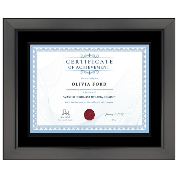 CountryArtHouse 11x14 Black Diploma Frame Solid Wood - Black on