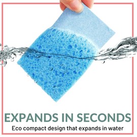 bioGo 10 Pack Compostable Pop-Up Sponges - Expanding, Non-Scratch, Plant-Based Dish Sponges