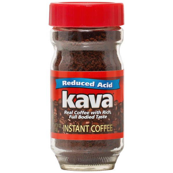 Kava Acid Reduced Instant Coffee in Glass Jar, 4 Ounce (Pack of 1)
