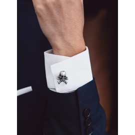 Bandmax Cufflinks Men's Stainless Steel Cufflink Cufflinks for Men Viking Cufflinks Shirt Shmuck for Shirt Wedding, Silver, Not applicable