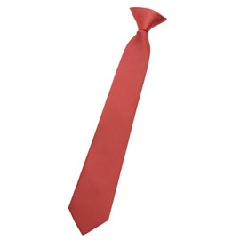 Luckyvestir Boys Black/Red Tie, Clip on Ties for Boy Kids, Solid Color Pre-tied Boys Necktie for Graduation School Uniform (Red)