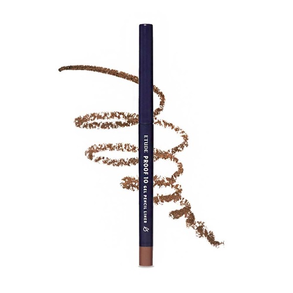 ETUDE Proof 10 Gel Pencil Liner 0.3g (#6 Honey Bronze) (21AD) | Creamy Gel Texture Eyeliner with Wearable Shades to Create Precise Line Eye Makeup without Efforts