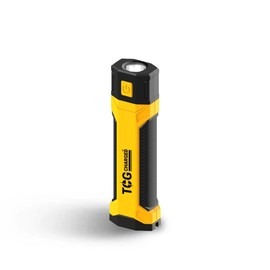 TCG Charged Portable LED Flashlight, Yellow/Black, Camping Essentials, Hurricane Preparedness Items, Flashlights for Emergencies, Durable, Impact Resistant, Battery Powered, Great Worklight