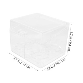 PACKOVE Transparent Acrylic Makeup Organizer Case for Cotton Pads and Beauty Eggs Dustproof Cosmetic Storage Box with Multi Compartment Desktop Organizer for Lipsticks and Accessories