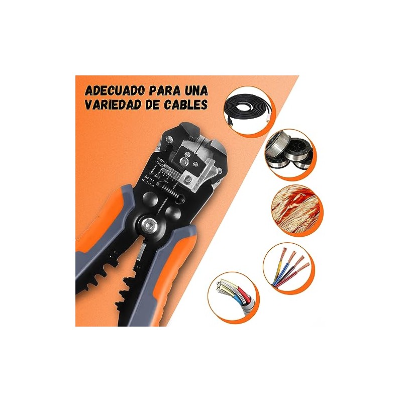 Pela Cables,3 en 1 Pinzas Pelacables Automático,AWG 10-24,8 Pulgadas