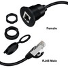 YINGAYOU Ethernet Threaded Fixed Extension Cable 1000Mbps RJ45 Male to