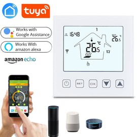 Wengart Tuya WiFi Thermostat WG603, AC230V 3A, 2.4GHz, Suitable for Underfloor Heating, Alexa Echo / Google Home Compatible Thermostat with Window Opening Detection