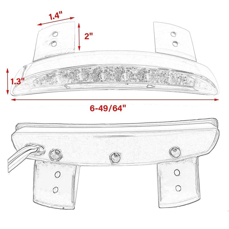 Unbranded For Harley Sportster Iron 883 1200 Dyna LED Fender