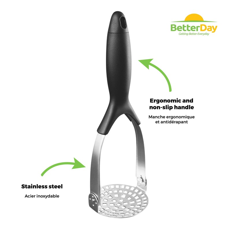BetterDay® Kartoffelstampfer Kartoffelpresse Stampfer Professionelles Handbuch Robust Gemüse Stampfer/Presse Edelstahl