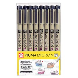 Sakura Pigma Micron Illustration Drawing Pens 01 Set 8pk