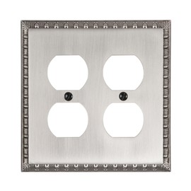 Amerelle Egg & Dart Double Duplex Cast Metal Wallplate in Antique Nickel