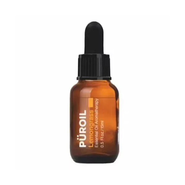 Puroil Lemongrass Essential Oil Aromatherapy, Dropper Bottle, 0.5 Fluid Ounces