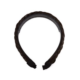 Elegant Head Hoop Braided Plaited Hair Headband Headwear Synthetic Hairpiece Fishtail Braided Hair Band For Girls Women Accessorries Highlighted, Dark Brown