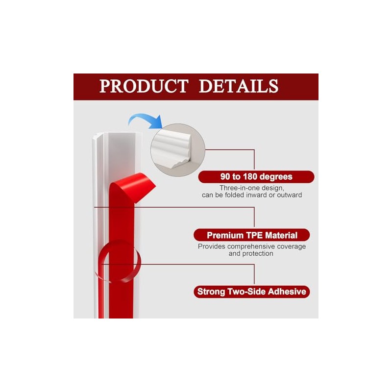 Duzzy Wall Corner Protector Trim, 20 Feet Flexible Inside &