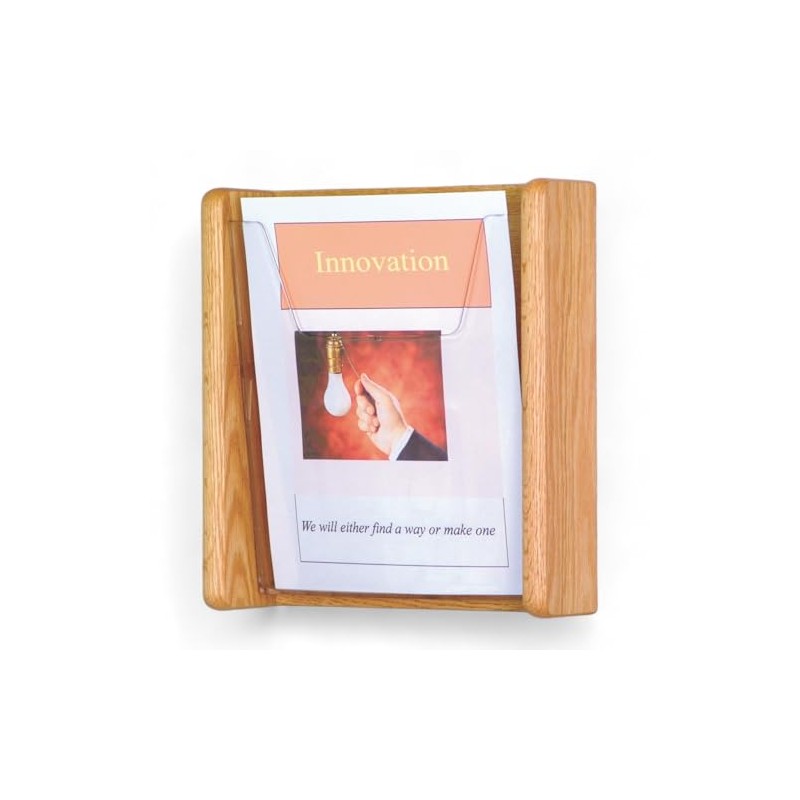 Wooden Mallet 1-Pocket Stance Wall Display, Light Oak