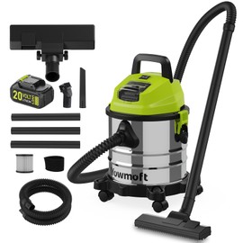 YOWMOFT 4 Gallon Cordless Shop Vac, Cordless Shop Vacuum Wet and Dry with 16 Kpa Strong Suction & Blower, Portable Shop Vacuum, Battery Powered Shop Vac for Car, Home and Garage