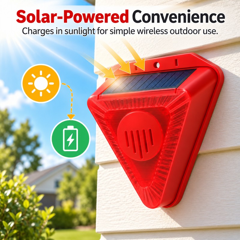 Solar Motion Sensor Alarm for Outdoor Animal Deterrence – 130dB