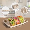 WOYAODONG 20Pcs Disposable Taco Plates with Dividers, Paper Taco Holders