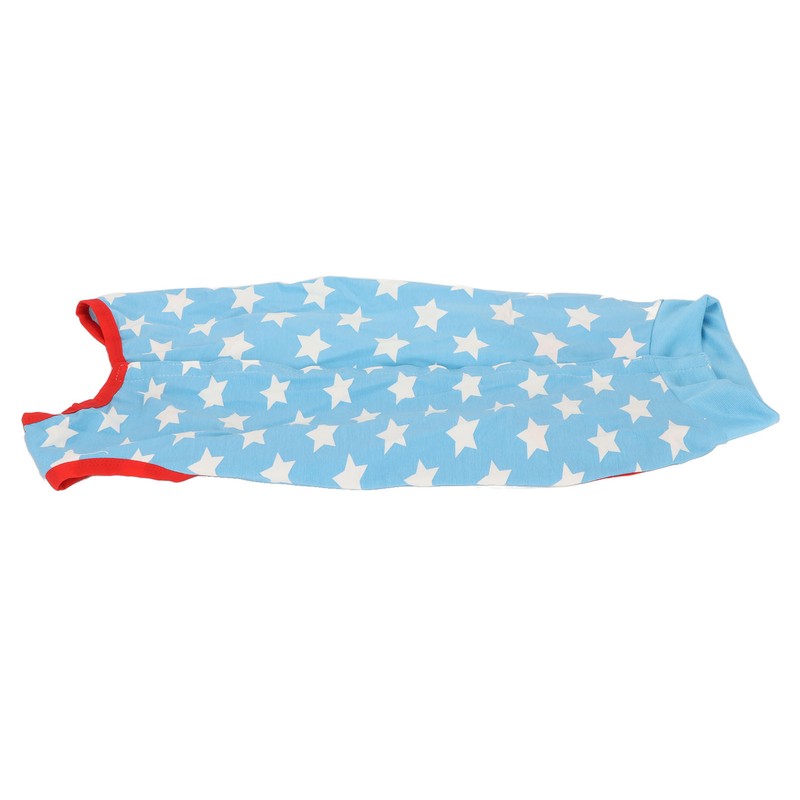 Dog Recovery Suit Blue Stars Pattern Prevents Licking Cotton Pet