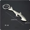 Shark Bottle Top Opener Keyring, 8.8 cm Metal Alloy, Silver