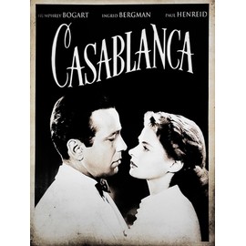 KUSTOM ART Poster Series Films Celebrities Casablanca Michael Curtiz Humphrey Bogart Ingrid Bergman Vintage Style on Coated Paper 40x30cm