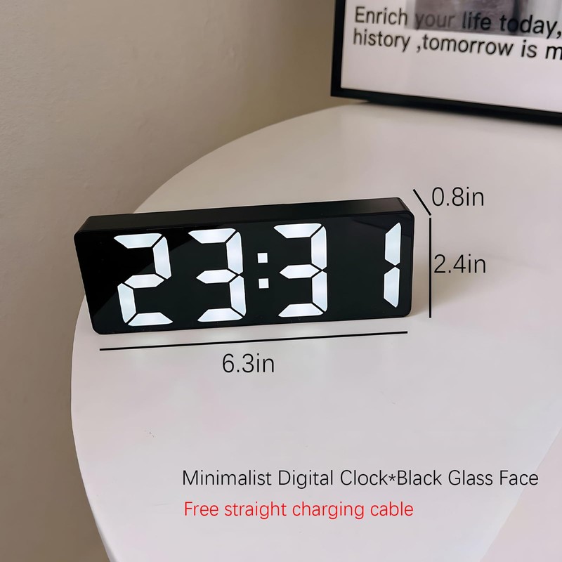 Alarm Clock,Digital Clock for Bedroom, Large LED Desktop Clock with
