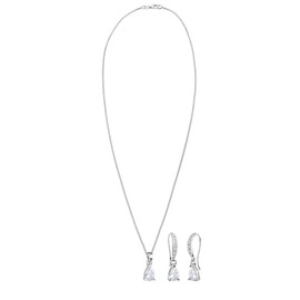 Elli Women Genuine Jewellery Sets Jewelry Set Sparkle Drop 925 Sterling Silver Zircon White Length 45 cm