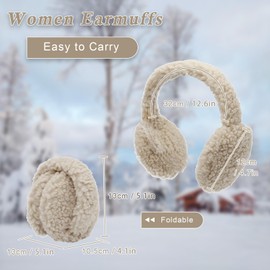 SEDEX Ear Muffs Women, Winter Warm Foldable Ear Warmer Earmuffs Fuzzy Faux Fur Outdoor Earflap Cold Weather Ear Warmer
