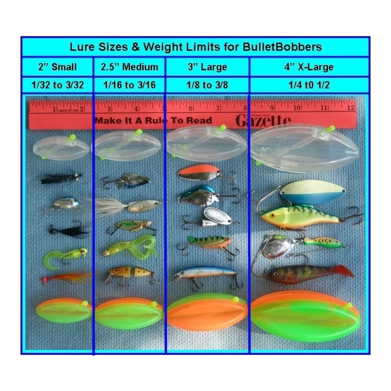 Steer It Fishing 2" clear Bullet Bobbers Steerable mini Side