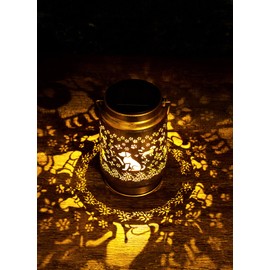 LIRAVENO Dog Solar Lights Outdoor - Cute Labrador Retriever Lover Waterproof Hanging Lanterns Decorations for Women Men Metal Butterfly LED Decorative Outside Gifts for Garden Yard Patio Pathway Decor