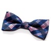 Retreez Plaid Check Patterns Woven Microfiber Pre-tied Bow Tie (Width: