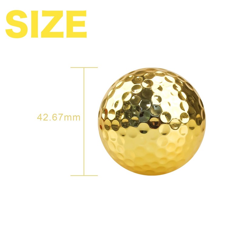 VIEAURA Golf Balls, Gold, Set of 5, Gold Color, Presents,