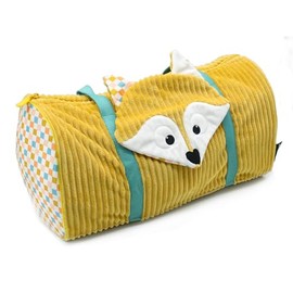 Les Deglingos – Reisetasche – Cyranos der Fuchs – Reisen, Baby und Kindergarten – Ideal für Urlaub für Mädchen und Jungen – 48 cm – Senf