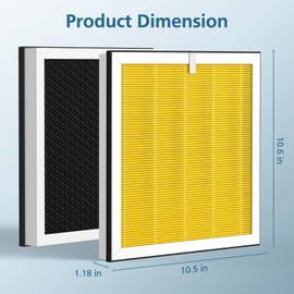 WILERDA 2 Pack G3 Pet Filter Compatible with AMEIFU G3 (Sferf-30) Air Purifier and VEWIOR A3 Air Purifier, 3-in-1 H13 True HEPA Air Cleaner Pet Filter, Yellow